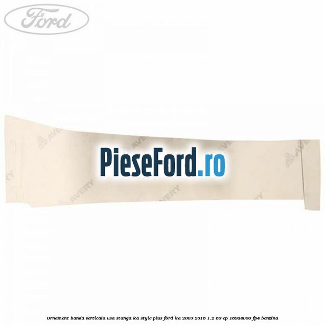 Ornament banda verticala usa stanga KA Style PLUS Ford Ka 2009-2016 1.2 69 cp 169A4000, FP4 benzina