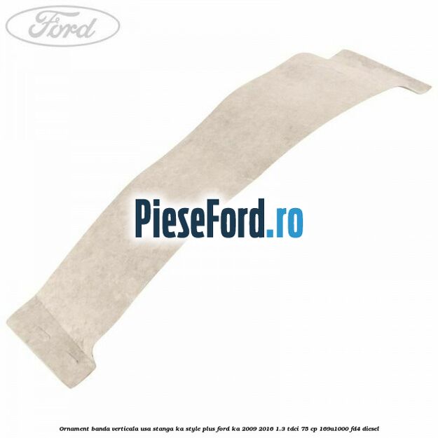 Ornament banda verticala usa stanga KA Style PLUS Ford Ka 2009-2016 1.3 TDCi 75 cp 169A1000, FD4 diesel
