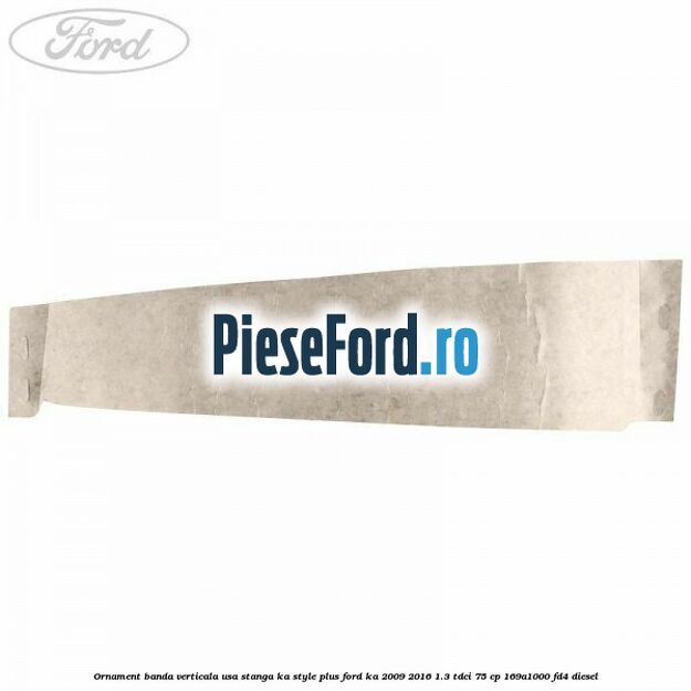 Ornament banda verticala usa stanga KA Style PLUS Ford Ka 2009-2016 1.3 TDCi 75 cp 169A1000, FD4 diesel