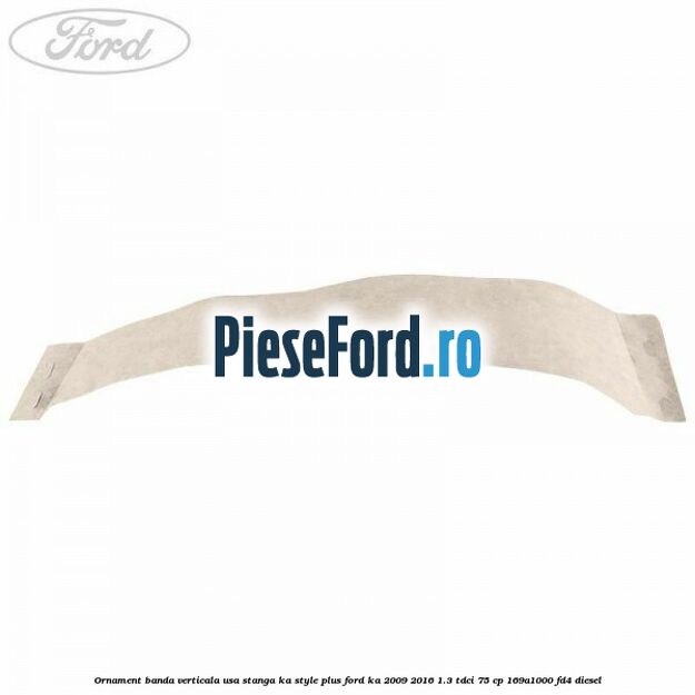 Ornament banda verticala usa stanga KA Style PLUS Ford Ka 2009-2016 1.3 TDCi 75 cp 169A1000, FD4 diesel