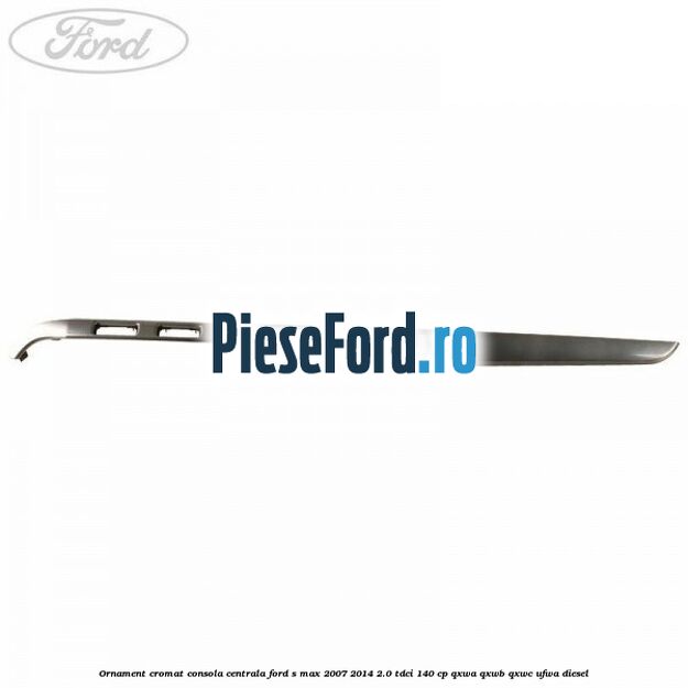 Ornament cromat consola centrala Ford S-Max 2007-2014 2.0 TDCi 140 cp QXWA, QXWB, QXWC, UFWA diesel