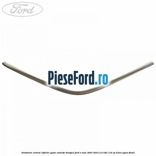 Ornament cromat inferior geam custode dreapta Ford S-Max 2007-2014 2.0 TDCi 115 cp KLWA, TYWA diesel