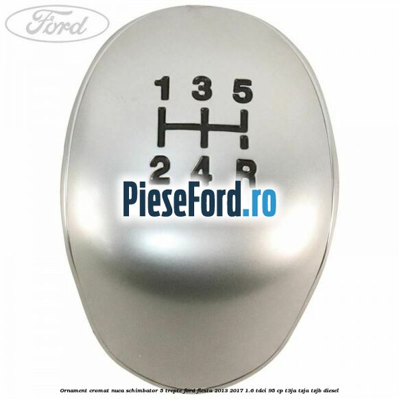 Ornament cromat nuca schimbator 5 trepte Ford Fiesta 2013-2017 1.6 TDCi 95 cp T3JA, TZJA, TZJB diesel