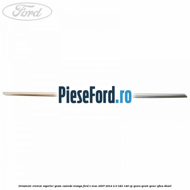 Ornament cromat superior geam custode stanga Ford S-Max 2007-2014 2.0 TDCi 140 cp QXWA, QXWB, QXWC, UFWA diesel