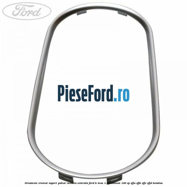 Ornament cromat suport pahar consola centrala Ford B-Max 1.0 EcoBoost 100 cp SFJA, SFJB, SFJC, SFJD benzina