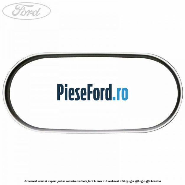 Ornament cromat suport pahar consola centrala Ford B-Max 1.0 EcoBoost 100 cp SFJA, SFJB, SFJC, SFJD benzina