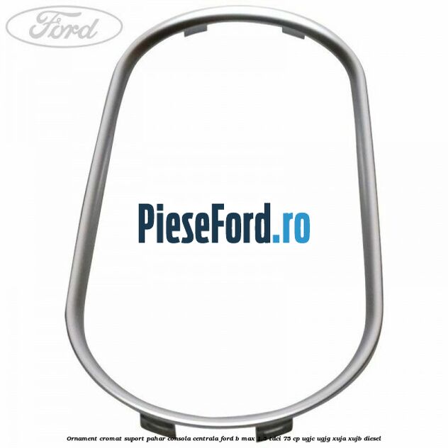Ornament cromat suport pahar consola centrala Ford B-Max 1.5 TDCi 75 cp UGJC, UGJG, XUJA, XUJB diesel