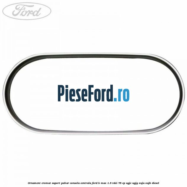 Ornament cromat suport pahar consola centrala Ford B-Max 1.5 TDCi 75 cp UGJC, UGJG, XUJA, XUJB diesel