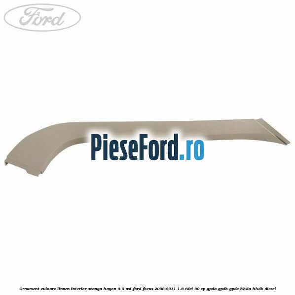 Ornament culoare linnen interior stanga hayon 3/5 usi Ford Focus 2008-2011 1.6 TDCi 90 cp GPDA, GPDB, GPDC, HHDA, HHDB diesel