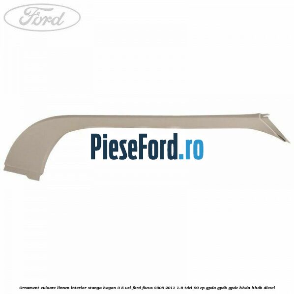 Ornament culoare linnen interior stanga hayon 3/5 usi Ford Focus 2008-2011 1.6 TDCi 90 cp GPDA, GPDB, GPDC, HHDA, HHDB diesel