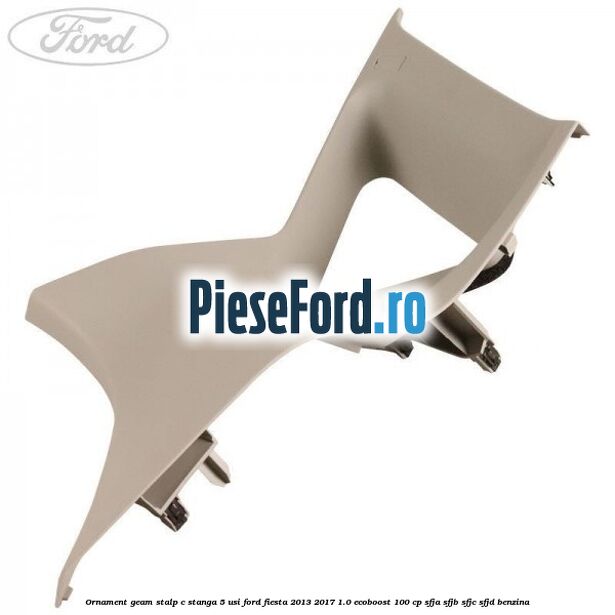 Ornament geam stalp C stanga 5 usi Ford Fiesta 2013-2017 1.0 EcoBoost 100 cp SFJA, SFJB, SFJC, SFJD benzina