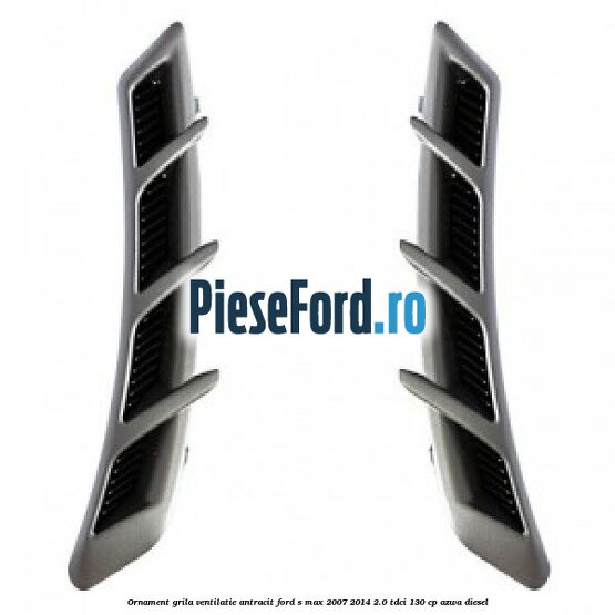 Ornament grila ventilatie, antracit Ford S-Max 2007-2014 2.0 TDCi 130 cp Ornament grila ventilatie, antracit Ford S-Max 2007-2014 2.0 TDCi 130 cp AZWA diesel