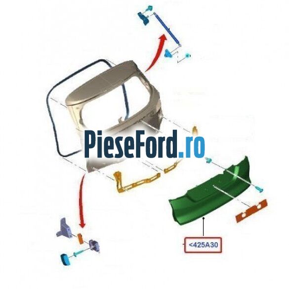 Ornament hayon primerizat 4 usi combi Ford Focus 2011-2014 1.6 Ti 105 cp IQDA, IQDB, IQDC benzina