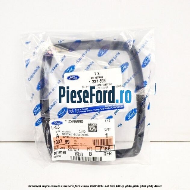 Ornament negru consola timonerie Ford C-Max 2007-2011 2.0 TDCi 136 cp G6DA, G6DB, G6DD, G6DG diesel