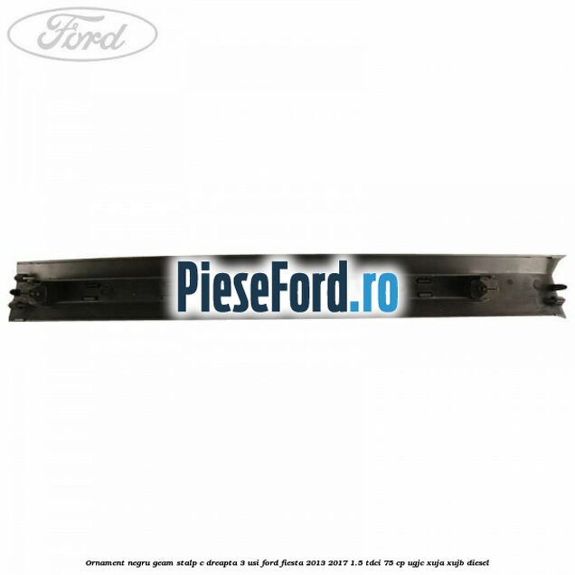 Ornament negru geam stalp C dreapta 3 usi Ford Fiesta 2013-2017 1.5 TDCi 75 cp UGJC, XUJA, XUJB diesel