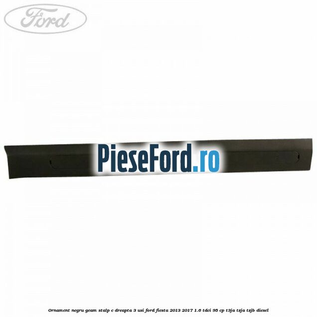 Ornament negru geam stalp C dreapta 3 usi Ford Fiesta 2013-2017 1.6 TDCi 95 cp T3JA, TZJA, TZJB diesel