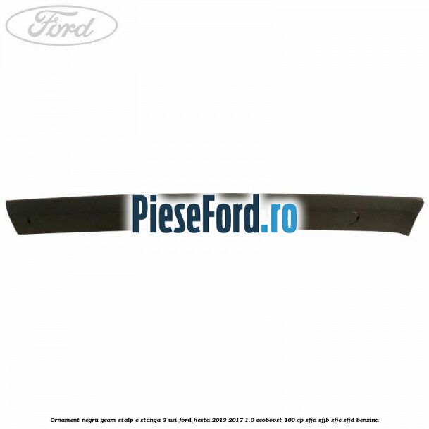 Ornament negru geam stalp C stanga 3 usi Ford Fiesta 2013-2017 1.0 EcoBoost 100 cp SFJA, SFJB, SFJC, SFJD benzina