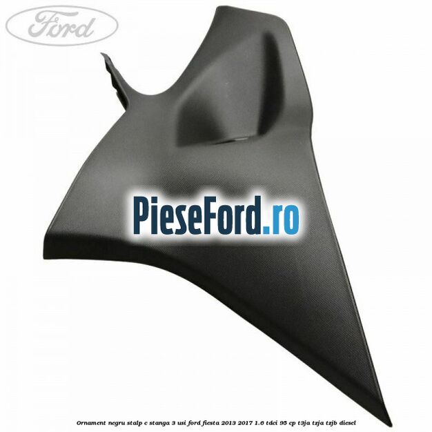 Ornament negru stalp C stanga 3 usi Ford Fiesta 2013-2017 1.6 TDCi 95 cp T3JA, TZJA, TZJB diesel