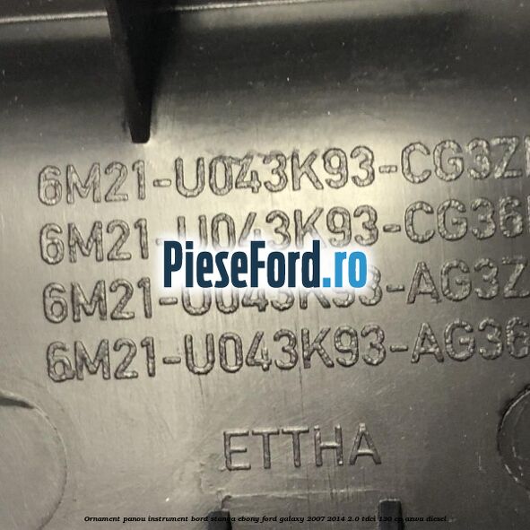 Ornament panou instrument bord stanga ebony Ford Galaxy 2007-2014 2.0 TDCi 130 cp Ornament panou instrument bord stanga ebony Ford Galaxy 2007-2014 2.0 TDCi 130 cp AZWA diesel