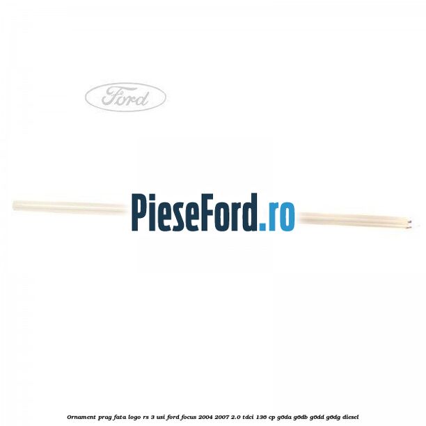 Ornament prag fata logo RS 3 usi Ford Focus 2004-2007 2.0 TDCi 136 cp G6DA, G6DB, G6DD, G6DG diesel