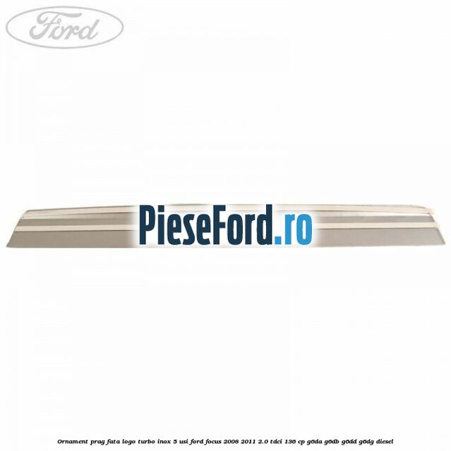 Ornament prag fata logo Turbo inox 5 usi Ford Focus 2008-2011 2.0 TDCi 136 cp G6DA, G6DB, G6DD, G6DG diesel