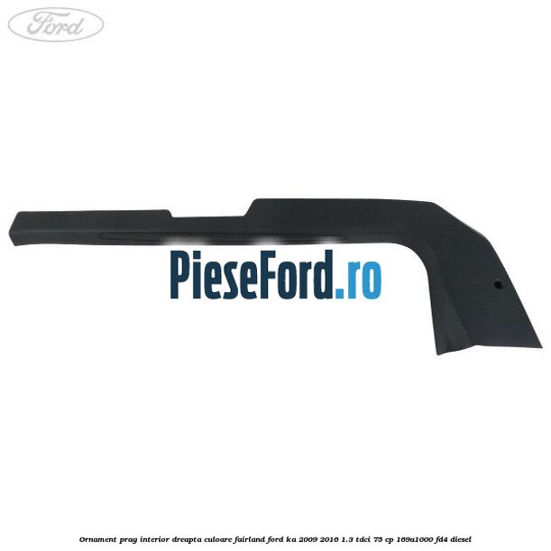 Ornament prag interior dreapta culoare fairland Ford Ka 2009-2016 1.3 TDCi 75 cp 169A1000, FD4 diesel