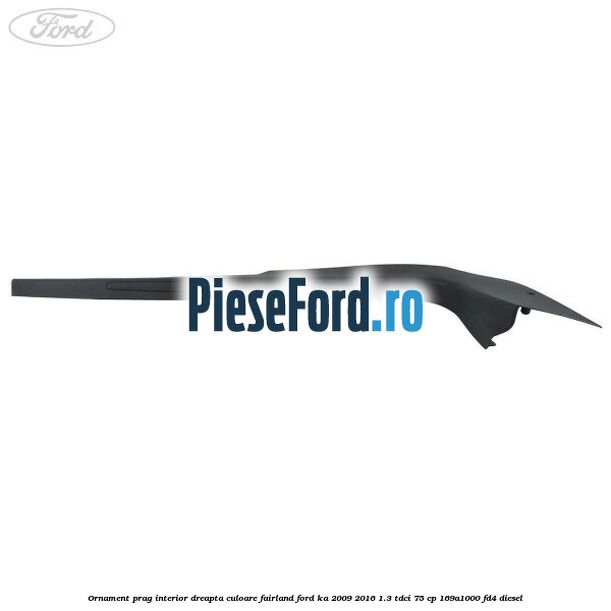 Ornament prag interior dreapta culoare fairland Ford Ka 2009-2016 1.3 TDCi 75 cp 169A1000, FD4 diesel