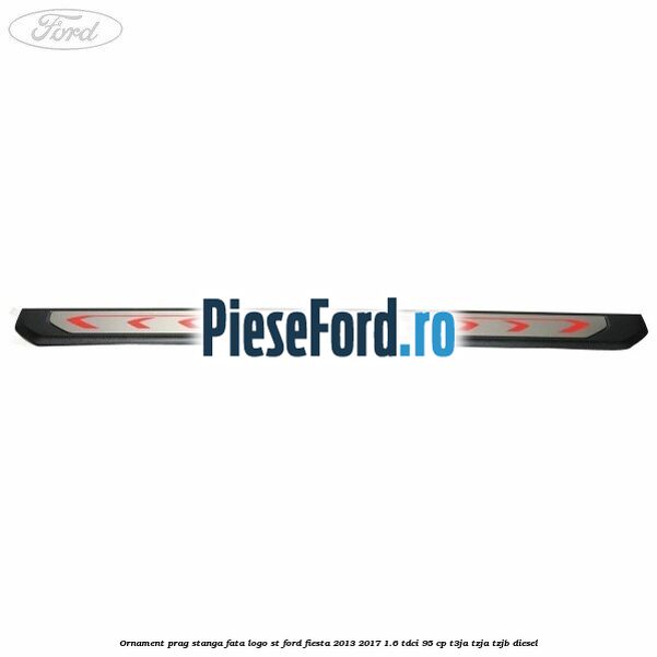 Ornament prag stanga fata logo ST Ford Fiesta 2013-2017 1.6 TDCi 95 cp T3JA, TZJA, TZJB diesel