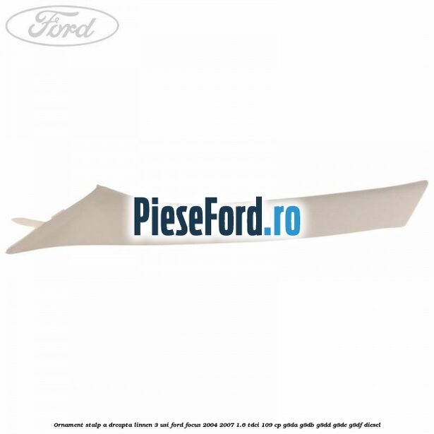 Ornament stalp A dreapta linnen 3 usi Ford Focus 2004-2007 1.6 TDCi 109 cp G8DA, G8DB, G8DD, G8DE, G8DF diesel
