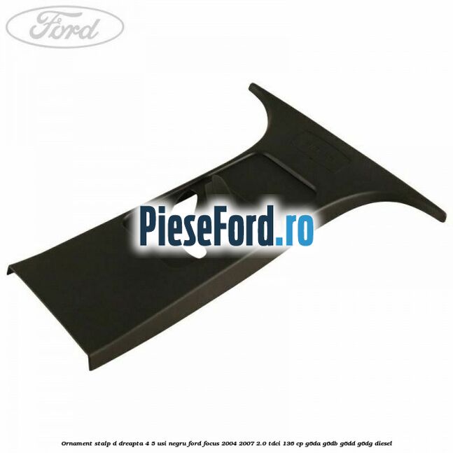 Ornament stalp D dreapta 4/5 usi negru Ford Focus 2004-2007 2.0 TDCi 136 cp G6DA, G6DB, G6DD, G6DG diesel
