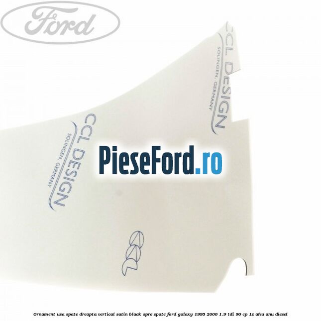 Ornament usa spate dreapta vertical satin black spre spate Ford Galaxy 1995-2000 1.9 TDI 90 cp 1Z, AHU, ANU diesel