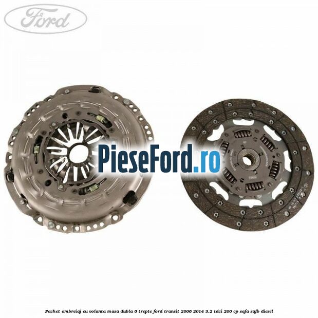 Pachet ambreiaj cu volanta masa dubla 6 trepte Ford Transit 2006-2014 3.2 TDCi 200 cp SAFA, SAFB diesel