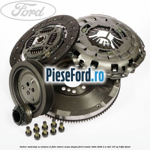Pachet ambreiaj cu volanta si fulie arbore masa simpla Ford Transit 2000-2006 2.4 TDCi 137 cp H9FA diesel