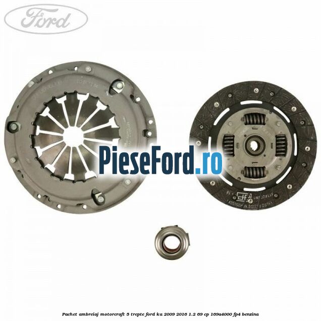 Pachet ambreiaj Motorcraft 5 trepte Ford Ka 2009-2016 1.2 69 cp 169A4000, FP4 benzina