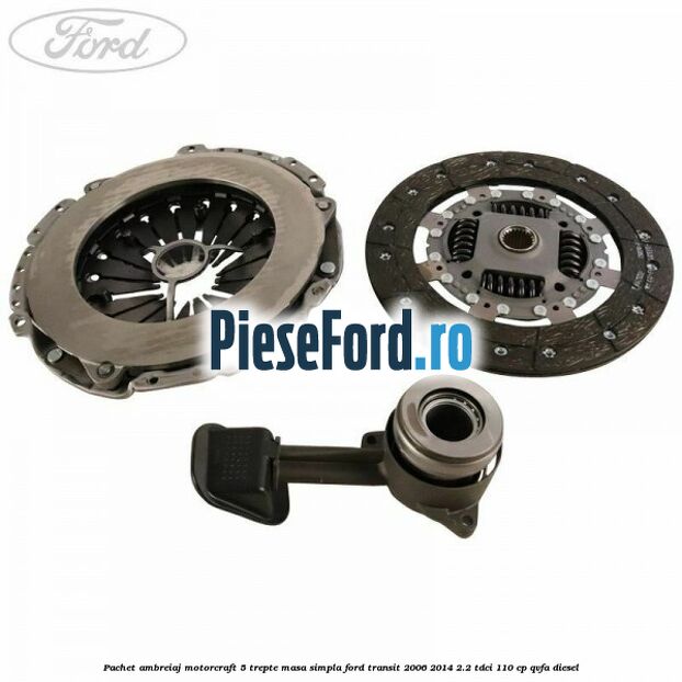 Pachet ambreiaj Motorcraft 5 trepte masa simpla Ford Transit 2006-2014 2.2 TDCi 110 cp QVFA diesel