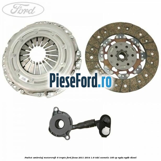 Pachet ambreiaj Motorcraft 6 trepte Ford Focus 2011-2014 1.6 TDCi ECOnetic 105 cp NGDA, NGDB diesel