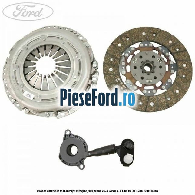 Pachet ambreiaj Motorcraft 6 trepte Ford Focus 2014-2018 1.6 TDCi 95 cp T3DA, T3DB diesel