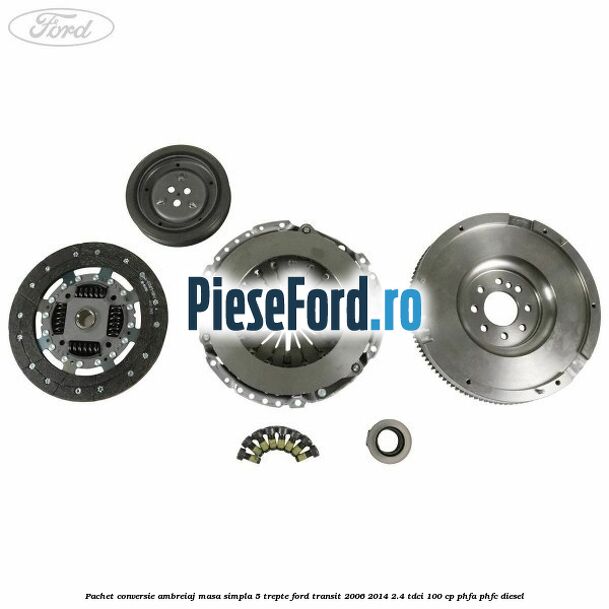 Pachet conversie ambreiaj masa simpla 5 trepte Ford Transit 2006-2014 2.4 TDCi 100 cp PHFA, PHFC diesel
