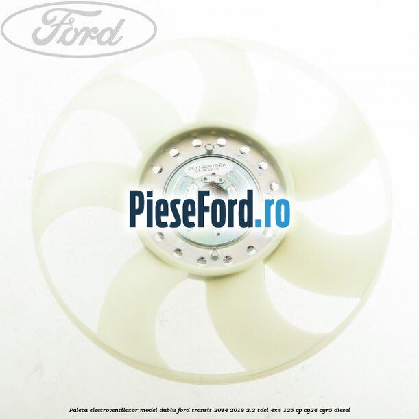 Paleta electroventilator, model dublu Ford Transit 2014-2018 2.2 TDCi 4x4 125 cp