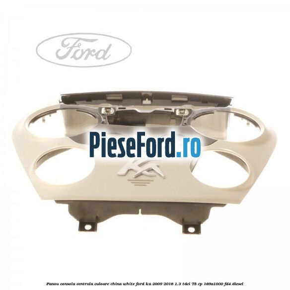 Panou consola centrala culoare china white Ford Ka 2009-2016 1.3 TDCi 75 cp 169A1000, FD4 diesel