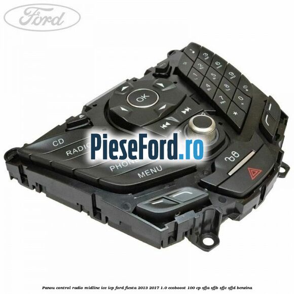 Panou control radio midline ICE ICP Ford Fiesta 2013-2017 1.0 EcoBoost 100 cp SFJA, SFJB, SFJC, SFJD benzina