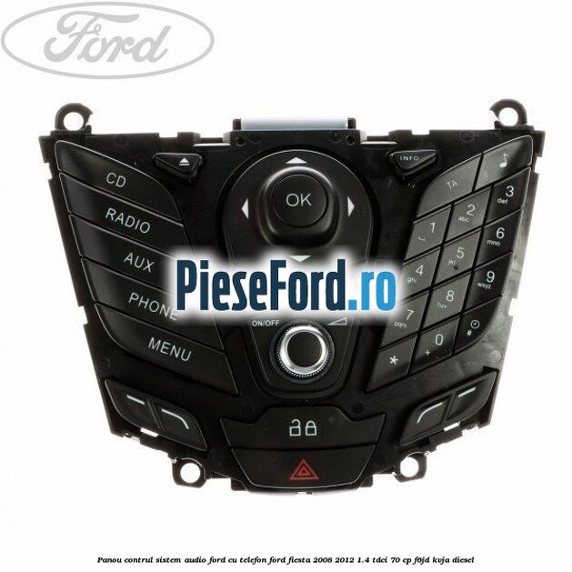 Panou contrul sistem audio Ford cu telefon Ford Fiesta 2008-2012 1.4 TDCi 70 cp F6JD, KVJA diesel