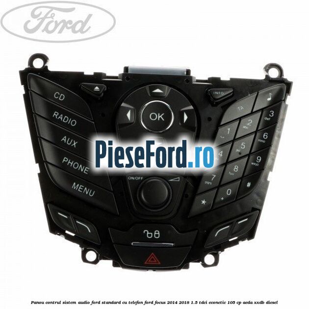 Panou contrul sistem audio Ford, standard cu telefon Ford Focus 2014-2018 1.5 TDCi ECOnetic 105 cp Panou contrul sistem audio Ford, standard cu telefon Ford Focus 2014-2018 1.5 TDCi ECOnetic 105 cp AEDA, XXDB diesel