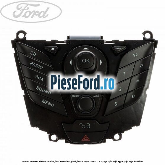 Panou contrul sistem audio Ford, standard Ford Fiesta 2008-2012 1.4 97 cp RTJA, RTJB, SPJA, SPJC, SPJE benzina