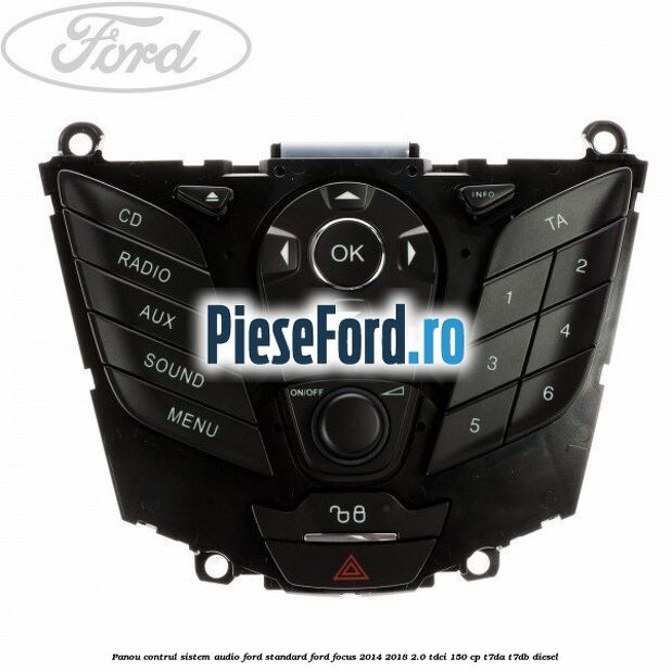 Panou contrul sistem audio Ford, standard Ford Focus 2014-2018 2.0 TDCi 150 cp T7DA, T7DB diesel