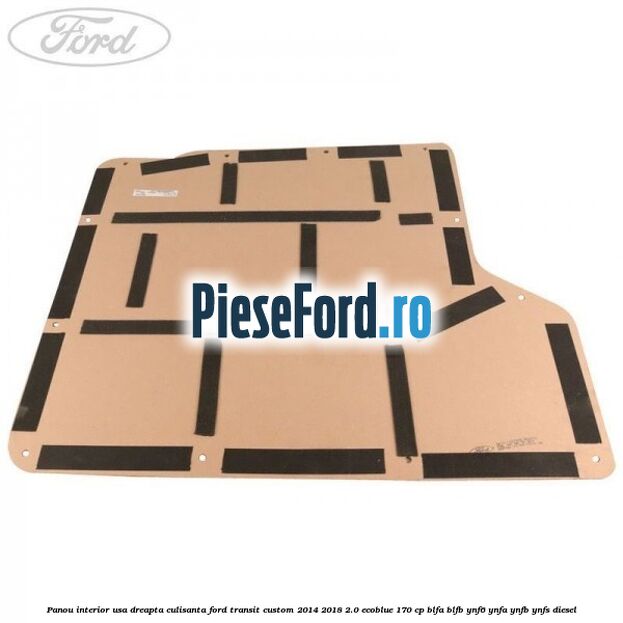 Panou interior usa dreapta culisanta Ford Transit Custom 2014-2018 2.0 EcoBlue 170 cp BLFA, BLFB, YNF6, YNFA, YNFB, YNFS diesel