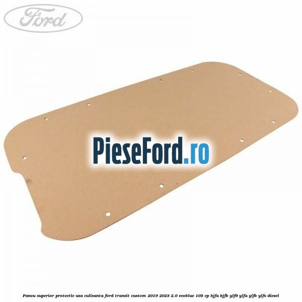 Panou superior protectie usa culisanta Ford Transit Custom 2019-2023 2.0 EcoBlue 105 cp BJFA, BJFB, YLF6, YLFA, YLFB, YLFS diesel