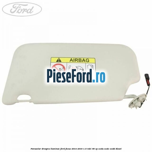 Parasolar dreapta iluminat Ford Focus 2014-2018 1.5 TDCi 95 cp XXDA, XXDC, XXDD diesel