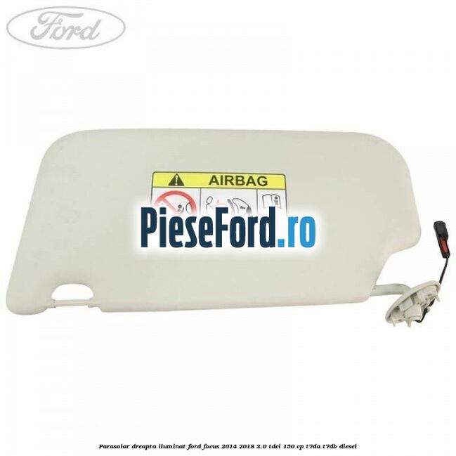 Parasolar dreapta iluminat Ford Focus 2014-2018 2.0 TDCi 150 cp T7DA, T7DB diesel