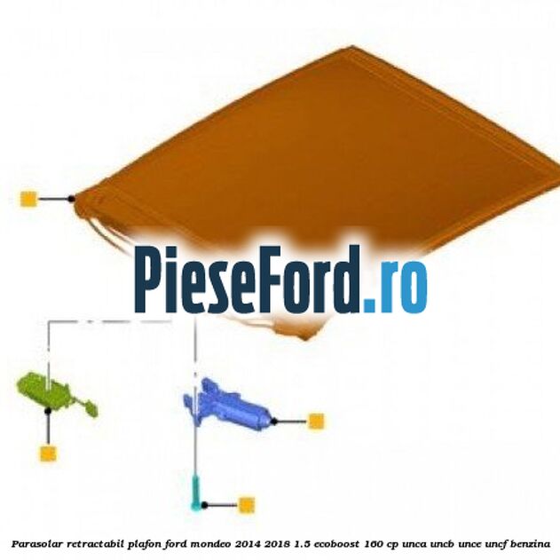Parasolar retractabil plafon Ford Mondeo 2014-2018 1.5 EcoBoost 160 cp UNCA, UNCB, UNCE, UNCF benzina